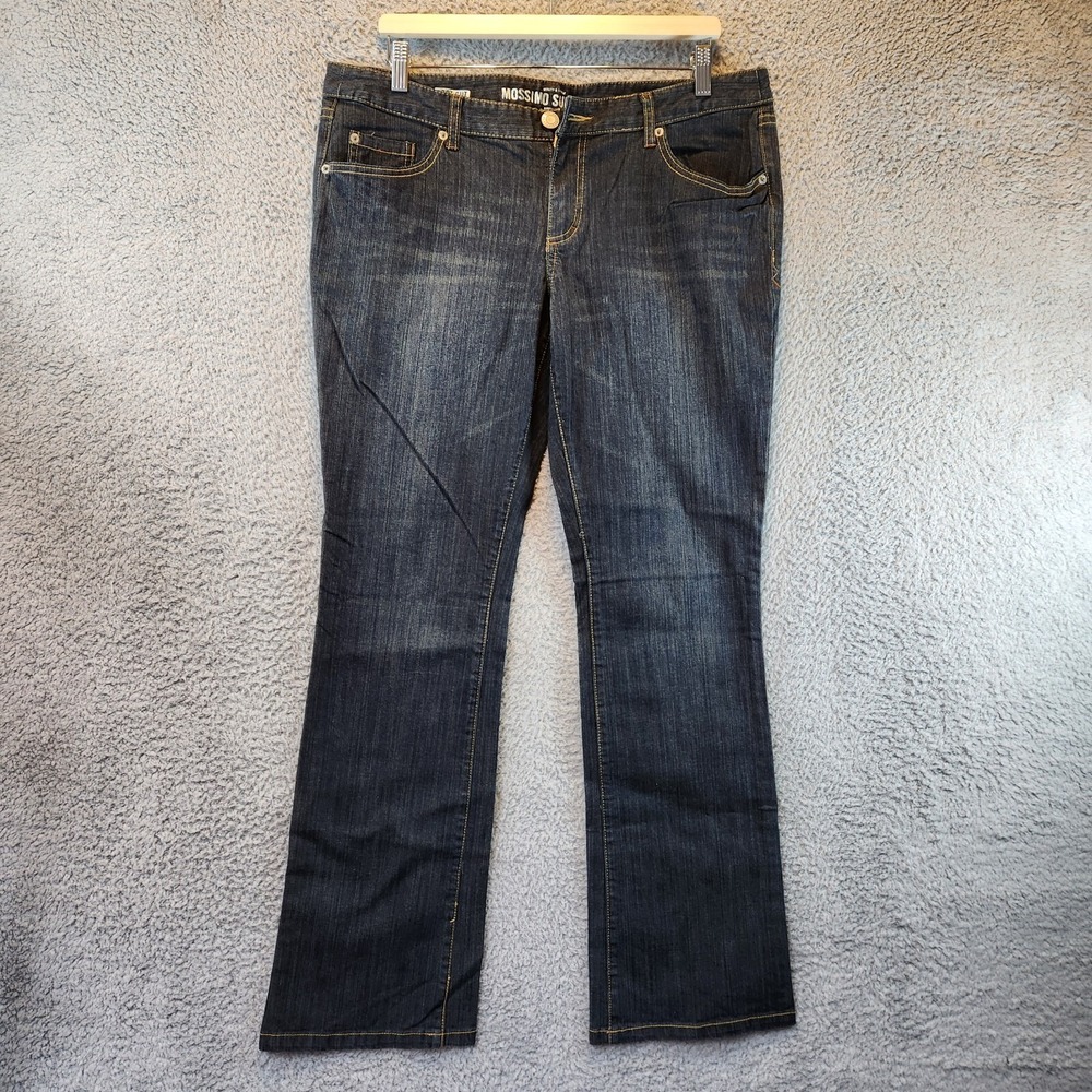Mossimo Supply Co Bootcut Jeans Juniors 17R (Fits 36x31) Blue Stretch Mid Rise
